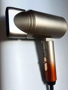1pc Gradient High Power Hair Dryer, Foldable, Travel Portable, Create Smooth And Shiny Hair - Gold - View 4