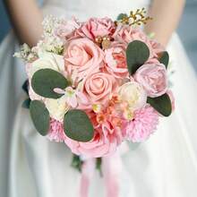 [Free Shipping]Artificial Flowers Combo Box Set Pink Roses Floral Fake Flowers Realistic Touch Flowers With Stems For Wedding Bouquets Table Centerpieces Home Decor - Pinkroses - View 5