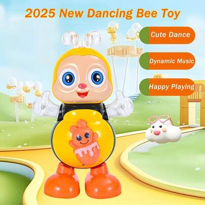 Juguete de abeja bailarina con música y luces LED, puede caminar, girar el Body, juguete interactivo de aprendizaje sensorial. Juguete de abeja bailarina, juguete de abeja, juguete para niños.