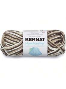 EstiloBernat Handicrafter Hilo de algodón degradado, 1.5 onzas, calibre 4 mediano, 100% algodón, color degradado chocolateVersión mejorada - Gradiente de remolino de limón - Ver 1