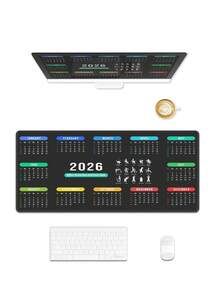 Mouse Pad With Stitched Edge, Computer Mouse Pad With Non-Slip Rubber Base, Computer Mouse Pad Is Suitable For Computer Notebook Computer Mouse (2026 Calendar Black) - Multicolor - View 5