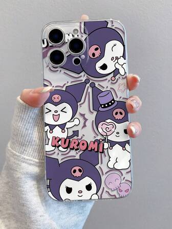 Sanrio 1pc Cartoon Girl Transparent Series Phone Case Compatible With IPhone 17/13/14/15/16 PRO, Original Handpainted Soft Protective Cover, Anti-Drop Design, Gift For Girlfriend