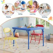 Kids Tables & Chairs - Blue Table + Red Chair + Yellow Chair - View 5