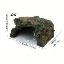 Reptile Rock Hideaway, Feeding Dish, Mane Lion Lizard, Gecko, Snake Habitat, Suitable For Glass Aquarium, Terrarium, Feeding Bowl Decor, Applicable For: Lizard, Turtle, Reptile, Amphibian, Fish