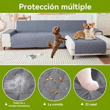 ACOVARK Cubre Sillones en LFunda para Sillones en L Impermeable de Doble Cara Cubre Sofa de Una Sola Pieza Funda para sofá de Tela Supersuave y elástica Adecuada para Familias con Niños y Mascotas - Gris - Ver 3