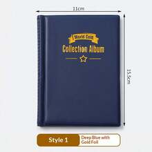 1pc Coin Collection Album - Holds Up To 108 Coins, Transparent Protective Pages, Portable Hard Cover Binding - Suitable For Travel, Home Or Collection Display, Sturdy Structure - Compact Coin Storage Box, Suitable For Beginners And Experts, Can Be Used For Coin Collection, Home Organization.