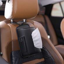 1pc Leather Car Storage Bag With Adhesive Phone Holder