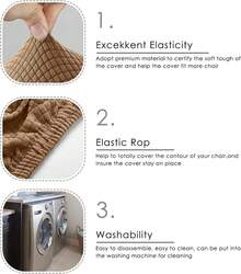 Fundas para Sillas de Comedor Flexibles, 6 Piezas Funda Asiento Silla Comedor, Funda de Comedor, Cubre Sillas Comedor, Extraíbles y Lavables, para Restaurante, Hotel, Banquet (Marrón Oscuro)