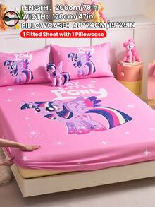 2/3件組 My Little Pony 印花包床單套組，親膚床墊保護套，舒適柔軟，多尺寸可選，適用 Full/Twin/Double/Queen/King 床，可機洗，卡通角色設計 - 彩色 - 查看 22