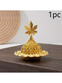 1pc/5pcs Set Eid Mubarak Mini Crown Vintage Hollow Copper Incense Burner Holder, Golden Arabic Incense Burner, Home Decor Sandalwood Incense Burner - Gold - View 12