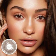 FRESH LADY 随机颜色赠品 Freshlady Queen 巧克力色隐形眼镜 1 年一次性万圣节服装角色扮演 - 巧克力棕 - 查看 5