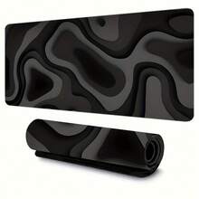 Extra Large Gaming Desk Mat And Mouse Pad - Black And Gray Swirl Design, Extended Keyboard Coverage, Fiber Rubber Base, Suitable For PC/Office/Home Computer Desks, Compatible With PCs, Laptops, And Gaming Setups - Provides Wrist Support And Ample Workspace, Stylish Black And Gray Swirl Pattern, Study Desk Accessory, Oversized Mouse Pad - Multicolor - View 9