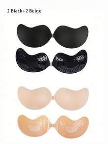 1/2/4Pcs Sticky Bra Strapless Push Up Bra Invisible Stick On Bra Adhesive Bras For Women Backless Dress Reusable Self-Adhesive Nipple Cover Summer Wedding Dress Lingerie﻿ Valentines Gifts