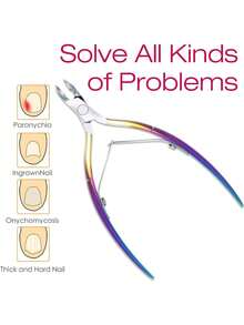 1pc Stainless Steel Cuticle Nipper, Sharp Cuticle Cutter With Gradient Titanium Coating, Ergonomic Handle Nail Care Tool For Removing Calluses And Hangnails, Professional Manicure Trimmer With Dual Blades, High Quality