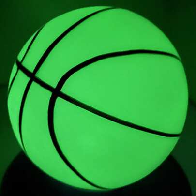 1pc Glow In The Dark Basketball, PVC Inflatable Luminous Bouncy Basketball For Water And Ground Games, 18cm (7.1 Inch) Diameter Inflatable Paddle Ball, Basketball Accessories, Competition Basketball, Basketball Sports Supplies, Outdoor Sports Accessories, Beach Games, Wear-Resistant, Suitable For Playground Activities, Basketball Training, Basketball Gifts, Team Sports, Sports Events, Backyard Entertainment, Pool Toys, Glowing In The Dark, Gifts For Men, Gifts For Women, Sports Gifts, Personalized Gifts
