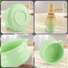 Matcha Tea Sets, Available In Various Styles, Include Tea Ceremony Accessories. Made Of High-Quality Porcelain And Natural Bamboo, These Sets Make Thoughtful Gifts For Tea Lovers, Perfect For Home, Office, Or Matcha Cafes. - 7件套裝-亮光綠色 - 查看 3