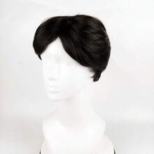 GLAMNOW Men Wigs Short Black Straight Middle Part Heat Resistant Synthetic Wig For Male Guy Daily Cosplay Party Halloween Costume Wig - Nhiều màu - Xem 3