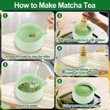 Matcha Tea Sets, Available In Various Styles, Include Tea Ceremony Accessories. Made Of High-Quality Porcelain And Natural Bamboo, These Sets Make Thoughtful Gifts For Tea Lovers, Perfect For Home, Office, Or Matcha Cafes. - 4-piece Set - Matte Light Green - View 5