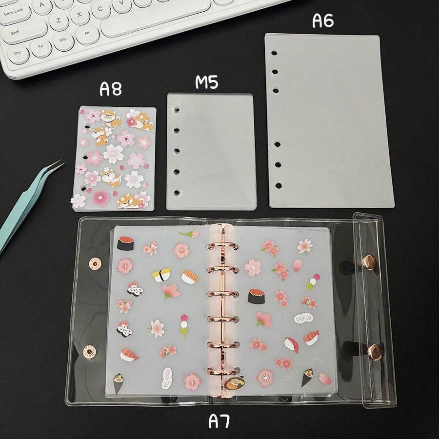 10pcs A8/M5/A7/A6 PET Loose Leaf Baffle, Double-Sided Film Notebook Washi Tape Collection, Journal Book Stickers Storage Organizer, DIY Junk Journaling Refill Parts