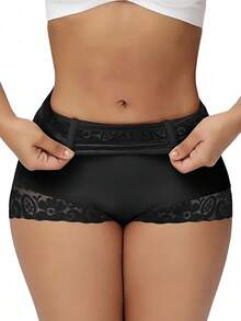 [Body Shaping And Slimming Triangle Underwear] Women's Hip Shaping Clothes, Belly Tightening And Hip Lifting Underwear, Hollow Shaping And High Waist Shaping Clothes, Slimming Triangle Underwear-Summer Chic Gym Athletic Shorts Women's Shorts - 黑色 - 查看 5