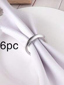 1/6pcs Minimalist Asymmetrical Metal Napkin Rings, Suitable For Wedding, Holiday Party, Dining Table Decor, Banquet Napkin Holder, Valentine's Day, Easter, Thanksgiving Napkin Rings - Multicolor - View 13