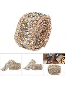 EstiloTendencia2.5Cm Rhinestones Cinta, DIY Malla Wrap Rollo Cadena Ajuste Bandas Apliques Para Banquetes Bodas Arreglos Florales, DecoracióN Fiestas Eventos Celebraciones Matrimonios CumpleañOCalidad PremiumVersióN Mejorada - #01 - Ver 9