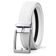Men's Belt, Ratchet Dress Casual Belt With Adjustable Automatic Buckle Trim To Fit,30inch-36inchWaistAdjustable,White-01 - 白色-01 - 查看 1