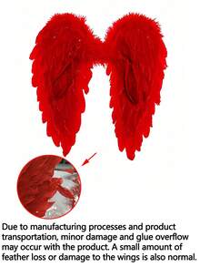 4pcs Cupid Valentine's Day Costume Set, Including Red Wings, Bow & Arrow, Headband And Glasses, Suitable For Holiday Role Play, Photo Props, Birthday Gifts, Romantic Decor, Special Nights, Anniversary Decor, Valentine's Day Party Supplies, Valentine's Day Costume Accessories, Unisex, Also Suitable For Singles Valentine's Day Party - Multicolor - View 15