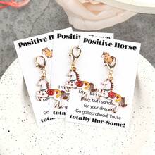 3pcs Fashionable Horse Keychains With "Positive Horse" Motivational Card, Suitable For Family Gatherings, Friendship Gifts, Party Decorations, Party Favors, Thank You Gifts And New Year Commemorative Gifts; Gift For Your Friends And Family. Friendship Token, Charming Quality, Commemorative Gift, Holiday Shopper, Home Gift - Multicolor - View 5