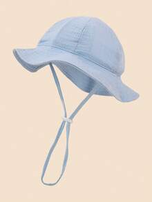 1pc Baby Solid Color Sun Hat, Breathable Beach Bucket Hat With Adjustable Drawstring, Suitable For Baby Boys And Girls In Summer - 1PC - View 19