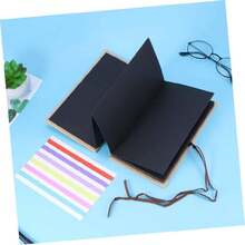 Álbum de fotos DIY Scrapbook - Álbum de fotos plegable tipo acordeón - Libro de recuerdos con páginas Kraft de tapa dura para viajes, aniversarios, bodas y San Valentín (Interior Negro),37267619 - Rosa vieja - Ver 2