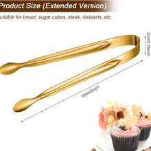 8 Pieces Mini Tongs Stainless Steel Small Sugar Serving Tongs For Charcuterie Board Appetizers Dessert Serving Food Tiny Party Danish Candy(6 Inch,Gold Color) - Gold - View 8