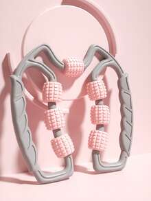 1pc 7-Wheel Leg Massager, Pink/Purple, Acupoint Massage, Muscle Relaxation, Handheld Design For Home Use