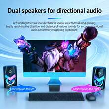 HP DHE-6000 High-Performance USB Computer Speakers: Deep Bass Performance, RGB Dynamic Lighting Effects, Wide Device Compatibility, Suitable For Office And Entertainment Use. Black. - Black - View 9
