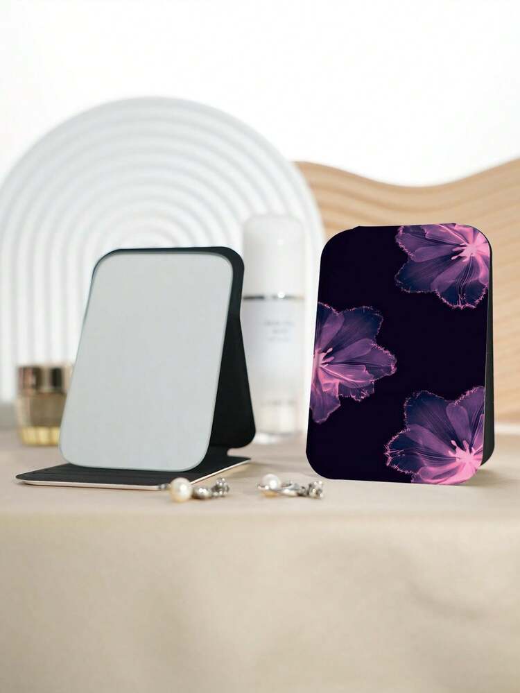 1pc Millennium Series Portable Vanity Mirror, Foldable Lightweight Ultra-Thin Handheld Mirror, Durable PU Leather, Suitable For Multiple Scenarios, Foldable Compact Mirror For Everyday Carry - Multicolor - View 15