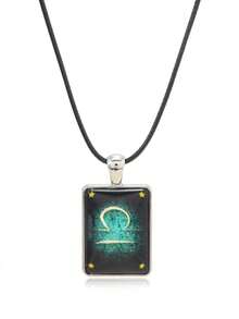 1pc Minimalist Casual Glow-In-The-Dark Zodiac Sign Couple Necklace, Pendant Necklace Suitable For Daily Wear Or Gift - Multicolor - View 11