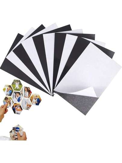 EstiloHoja MagnéTica Adhesiva,ImáN Flexible MagnéTico Con Adhesivo 10 Piezas, Se Puede Cortar Con Adhesivo MagnéTico Suave Para AutomóVil, Hoja MagnéTica Flexible, ImáN De Imagen,297 Mm * 210 Mm (10)VersióN Mejorada