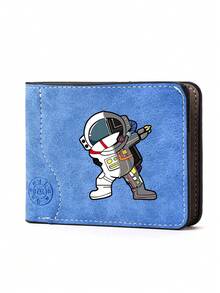 Multi Functional Double Fold Short Wallet With Multiple Card Holders, Secure Card Storage, Multiple Colors To Choose From, Astronaut Design, Minimalist Wallet | Faux Leather Wallet | Perfect Holiday Gift Selection - one-size - View 10