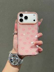 1pc Aesthetic Thin Sky Blue Personalized Line Design Phone Case Compatible With IPhone 16, 15, 14, 13, 12 Pro Max, 11, Korean Cute Shock-Proof Phone Cover, Gift For Girls, Compatible With IPhone 17/17 Pro/17 Pro Max/17 Airfunda Para Phone,Apple16,Cover De Phone,Cell Phone Case,Funda Para Apple 17 Pro - 粉紅色 2 - 查看 3