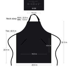 Delantal con pechera ajustable con lazos largos para mujeres y hombres, 18 colores, para chef y cocina - Negro - Ver 6