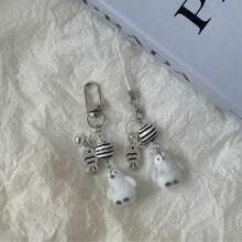 2026冰川系列植绒卡通北极熊钥匙扣吊坠，可爱3Dins风包包挂饰，情人节、朋友、节日、生日的绝佳礼物