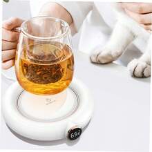 Calentador USB para Taza de Café con Control de Temperatura Digital Base Calentadora Antisalpicaduras para Hogar y Oficina Pad Térmico para Leche y Bebidas Calientes - 1 - Ver 4