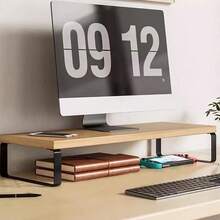 Computer Desktop Monitor Stand Laptop TV Display Screen Riser Rack Shelf UK - Negro - Ver 5