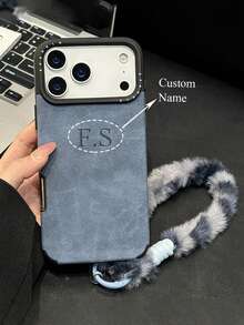 Funda de teléfono de piel sintética con nombre en relieve 3D personalizado, compatible con iPhone 17 Pro Max, 17 Pro, 17, 16, 15, 14, 13, con protección resistente a golpes para la lente y la parte trasera