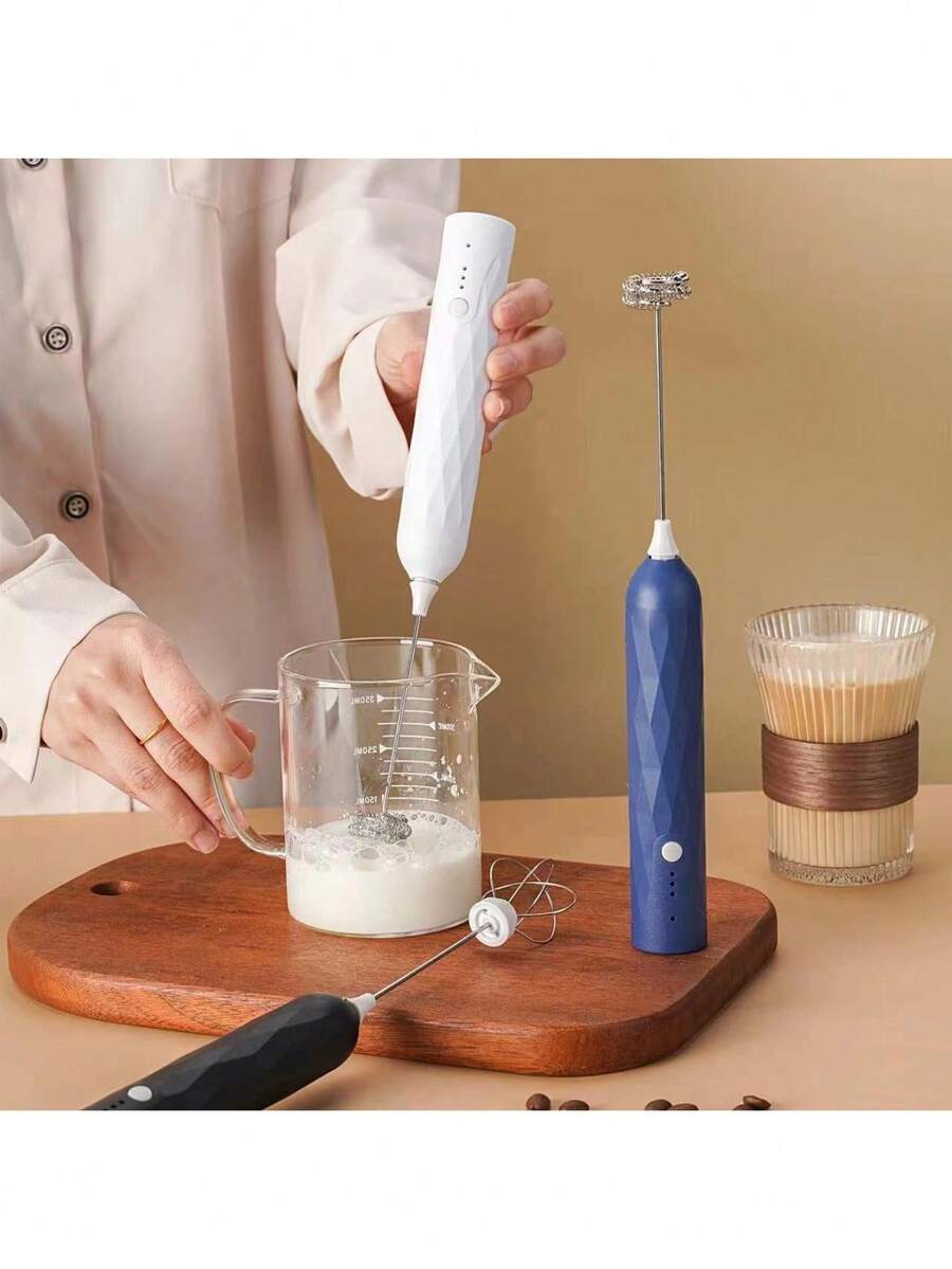 1个电动奶泡器，3档速度调节，便携式USB奶泡器，手持咖啡打蛋器，厨房工具，奶泡器，返校必备，600mAh - 多色熱銷高端奶泡器 - 查看 1