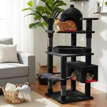 Cat Trees & CondosBEWISHOME Árbol Para Gatos Gótico Grande Con Cama Tipo Ataúd Torre De Árbol Para Gatos Gótico De Varios Niveles De 63" Para Gatos Grandes Con Condominio Para Gatos Postes Para Rascar Centro De Acti - como en la foto - Ver 6