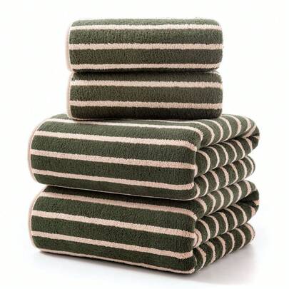 Minimalist Coral Fleece Solid Color Soft Absorbent Quick-Dry Bath Towel/Hand Towel Bathroom Decor