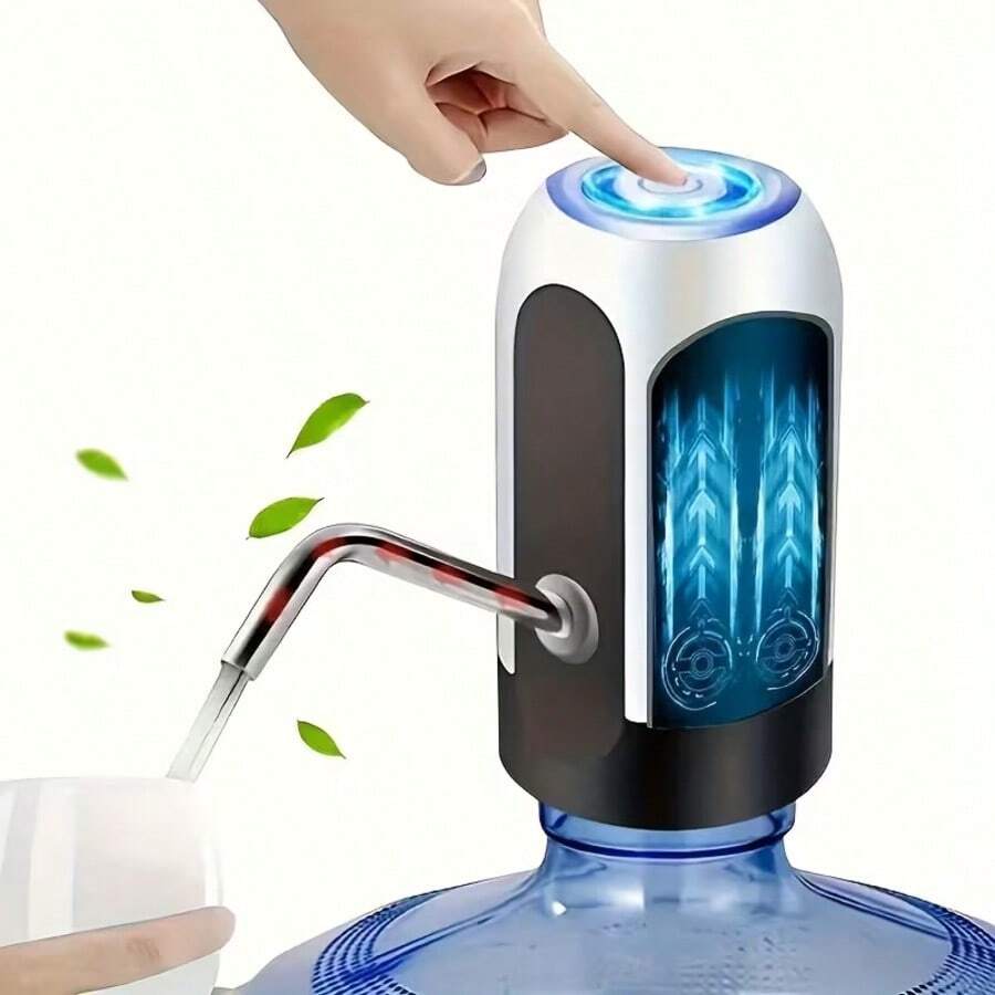 Rechargeable Portable Electric Water Pump, With Long Battery Life, Easy Installation And Use, Simple One-Button Operation, USB Charging, Small And Compact Water Pump, Suitable For Indoor Drinking Water Pumps, Outdoor Camping And Picnics. - White - View 1