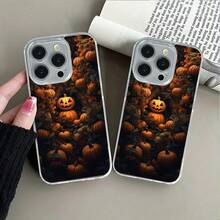 Calabazas de Halloween espeluznantes entre hojas oscuras y misteriosas.Funda de teléfono magnética Funda para teléfono con escena de naturaleza encantada. El regalo perfecto para cualquier ocasión. - Succión magnética transparente - Ver 4