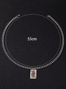 1 Pc Men's Stainless Steel Fashion Poker Series Pendant Necklace Street Style Rock Style - Multicolor - View 12